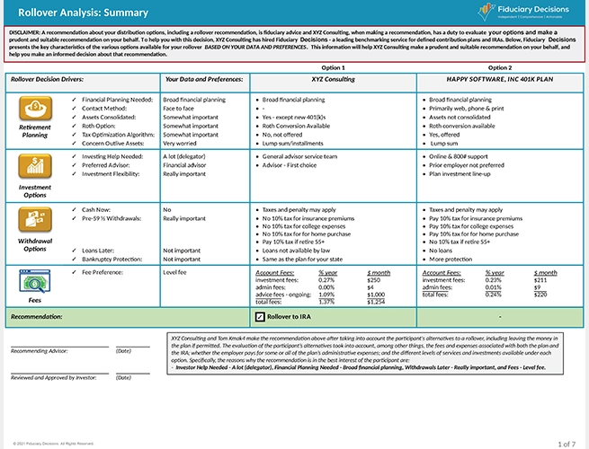 Document and Report Best Interest Recommendations