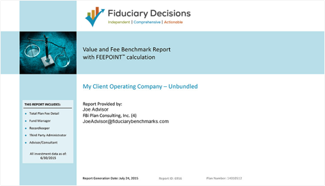 Value and Fee Benchmark Report with FEEPOINT® Calculation