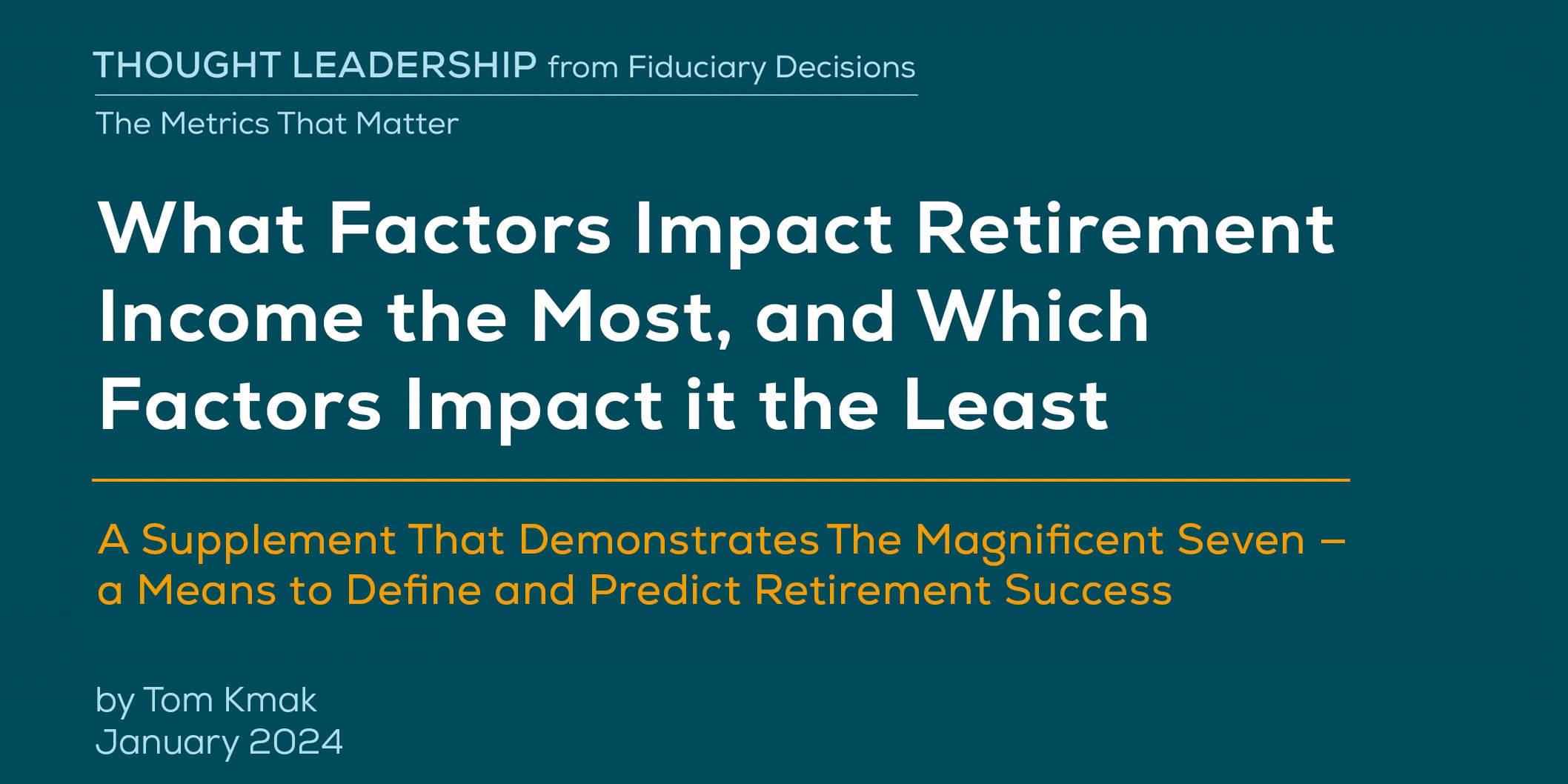 What Factors Impact Retirement Income the Most, and Which Factors Impact it the Least